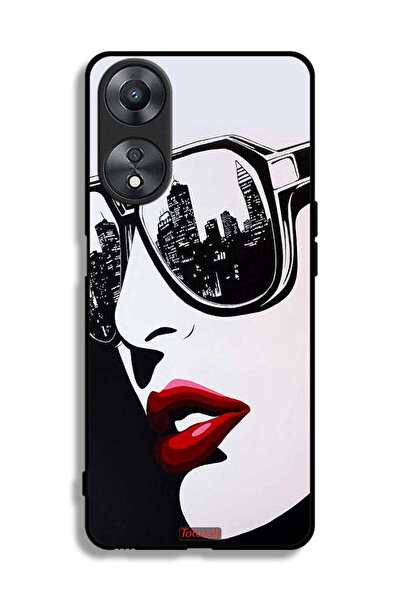 Tolwak غطاء حماية لهاتف Oppo A58 5G برسومات فنية تجريدية لوجه فتاة