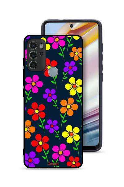 Tolwak غطاء حماية لهاتف موتورولا موتو جي 60 إس - زهور ملونة