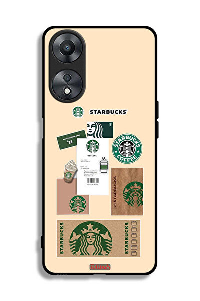 Tolwak Oppo A58 5G Protective Case Cover Coffee Sticker