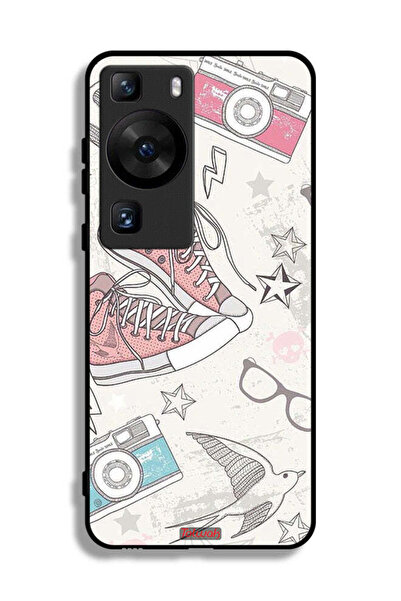 Tolwak غطاء حماية لهاتف Huawei P60 Pro بتصميم حذاء من القماش وفن الكاميرا