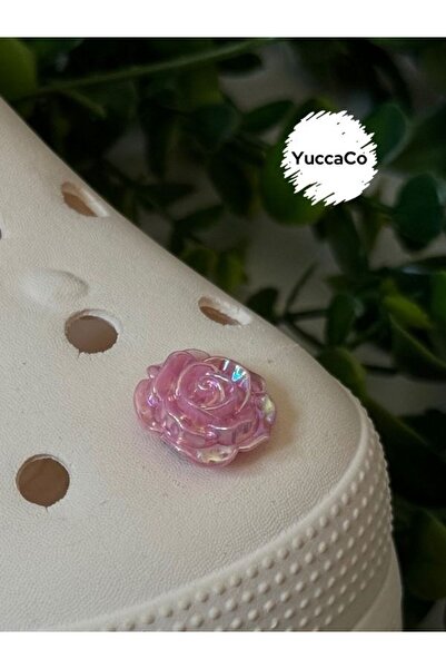 Crocs Güllü 3D Terlik Süsü/Üç Boyutlu Çiçek Terlik Charmı/Çiçekli Şakayık Jibbitz