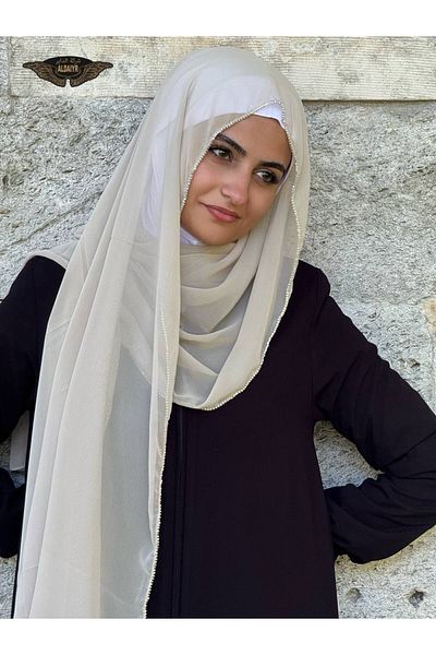 ALDIRA Chiffon Shawl with Stone Edge 180 Santa with Stones