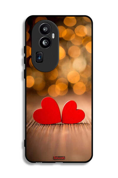 Tolwak غطاء حماية لهاتف Oppo Reno10 Pro Plus بتصميم قلبين جميلين