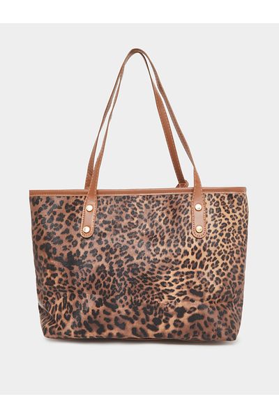 Styli Leopard Print Tote Bag with Dual Handle