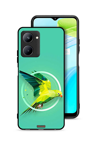Tolwak غطاء حماية لهاتف Realme C33 بتصميم فن تجريدي ببغاء