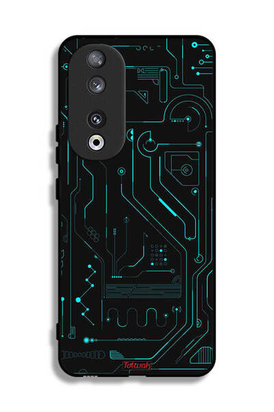 Tolwak غطاء حماية لهاتف Honor 90 دوائر فنية رقمية بسيطة متعددة الشاشات