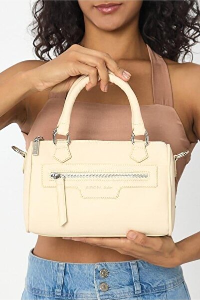 Aron Atelier Lorena Bej Çok Gözlü Kadın El Çantası