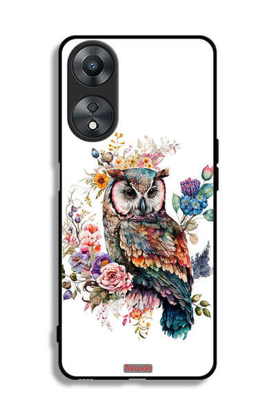 Tolwak غطاء حماية لهاتف Oppo A58 5G بتصميم بومة فنية تجريدية