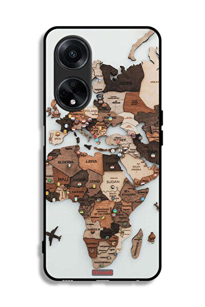Tolwak غطاء حماية لهاتف Oppo A98 5G برسومات خريطة العالم