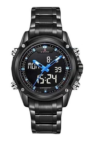 Naviforce Men Metal Band Watch Black Dial