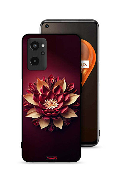 Tolwak Realme 9i 4G Protective Case Cover Flower Abstract Design