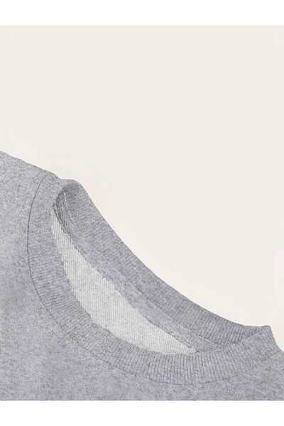 caddekombin Γκρι φούτερ με λαιμόκοψη με στάμπα του Ντουμπάι