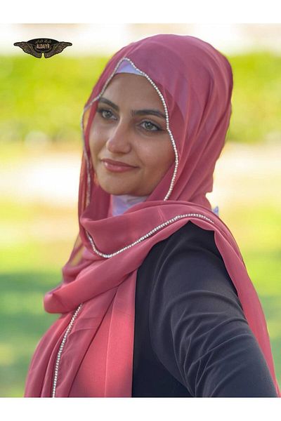 ALDIRA Chiffon Shawl with Stone Edge 180 Santa with Stones