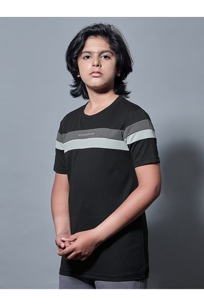 Technosport By Styli Color Block Short Sleeves Round Neck T-Shirt