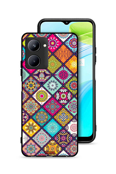 Tolwak غطاء حماية لهاتف Realme C33 بنقشة مربعات ماندالا