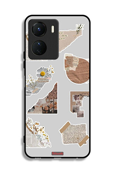 Tolwak غطاء حماية لهاتف Vivo Y16 مصنوع من قطع من الملصقات الورقية