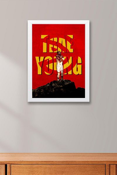 Saturn Trae Young Framed Painting - Basketball Nba Poster Painting