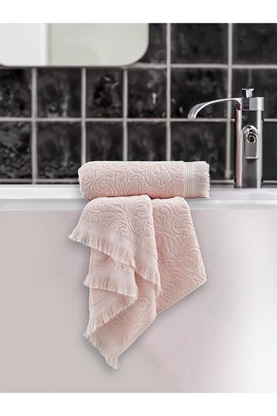 Karna Home Cotton Textured 2-Piece Towel Set 50X90