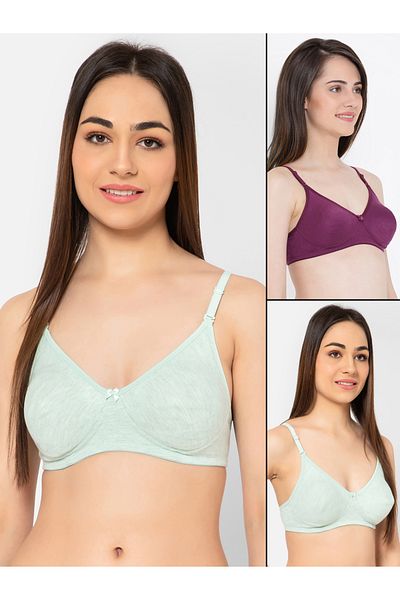 Clovia By Styli Pack of 2 - Solid Non-Padded Non-Wired Full Coverage Multiway T-Shirt Bra