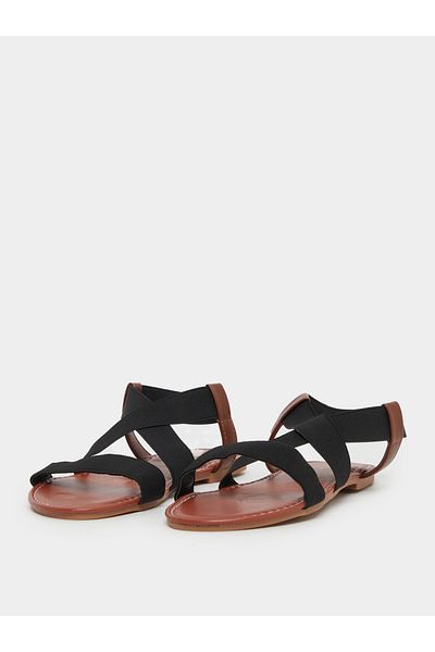 Styli Elasticated Ankle Strap Flat Sandals