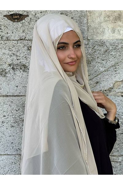 ALDIRA Chiffon Shawl with Stone Edge 180 Santa with Stones