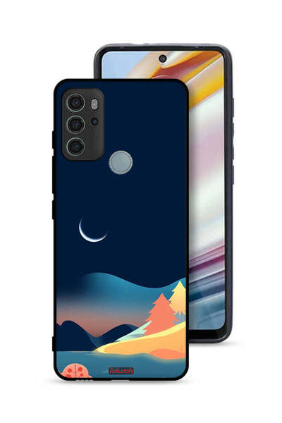 Tolwak غطاء حماية موتورولا موتو جي 60 إس بتصميم رسم تجريدي للقمر