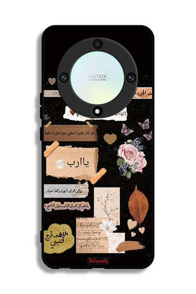 Tolwak غطاء حماية لهاتف Honor X9a برسومات اقتباسات وزهور عربية