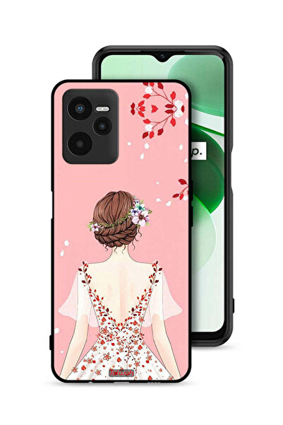 Tolwak Realme C35 Protective Case Cover Standing Girl Art