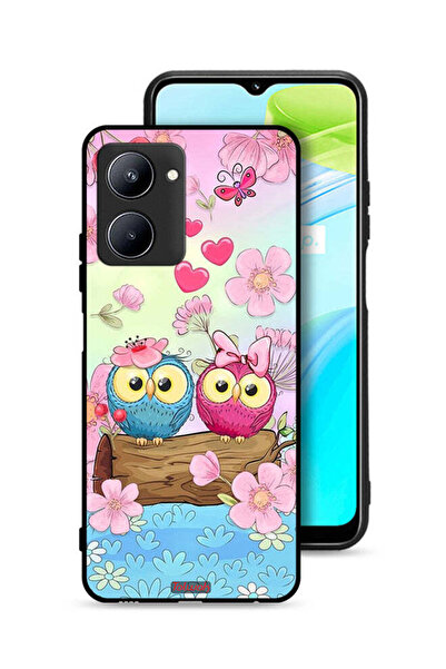 Tolwak Realme C33 Protective Case Cover Cute Owls Art