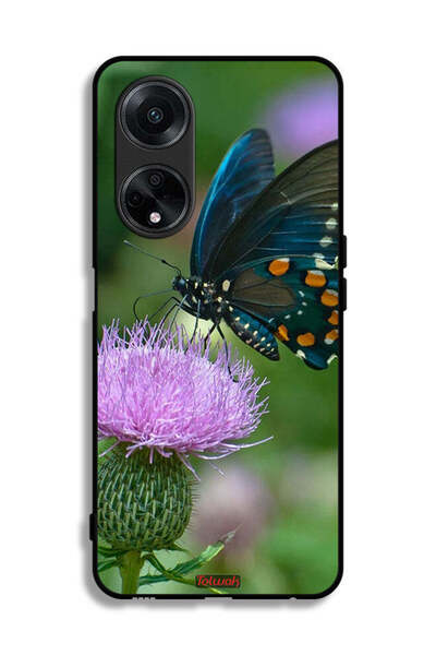 Tolwak غطاء حماية لهاتف Oppo A98 5G بتصميم فراشة تجلس على زهرة