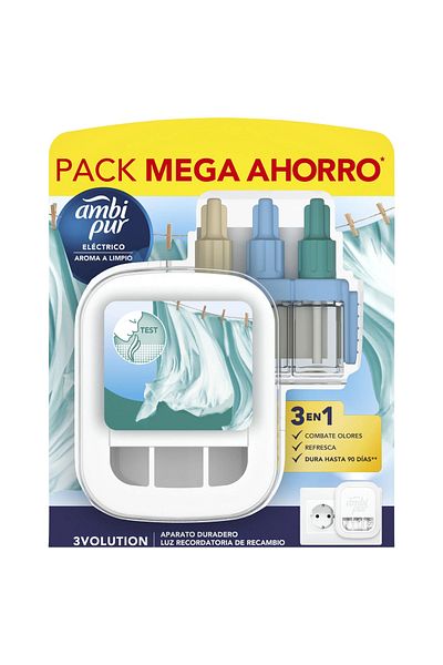 Ambi Pur Set Dispozitiv-odorizant pentru camera + Rezerva de parfum 1 buc, Ambi Pur 3Volution, limpio, 20 ml