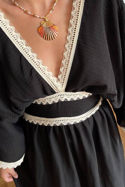 Seda Yalçın Atelier Bohemian Black Muslin Idra Dress