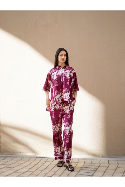 Sanskrutihomes By Styli Pure Cotton Printed Top and Pyjama Set