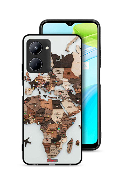 Tolwak غطاء حماية Realme C33 مع رسم خريطة العالم
