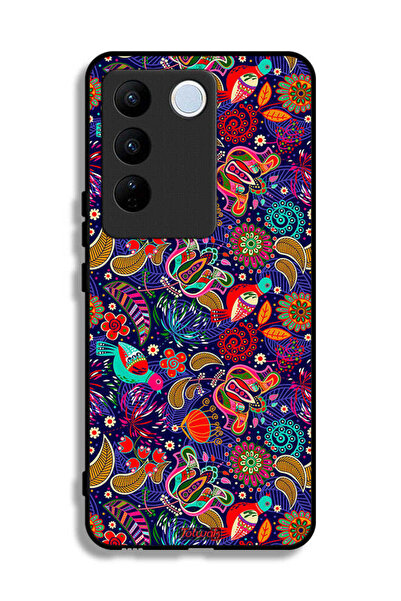 Tolwak غطاء حماية لهاتف Vivo S16e بنقشة أوراق طيور وزهور ملونة