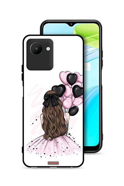 Tolwak غطاء حماية لهاتف Realme C30s يحمل صورة فتاة تحمل بالونات