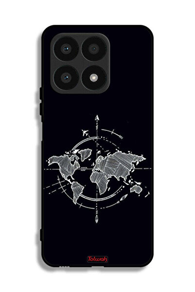 Tolwak غطاء حماية لهاتف Honor X8a بتصميم البوصلة