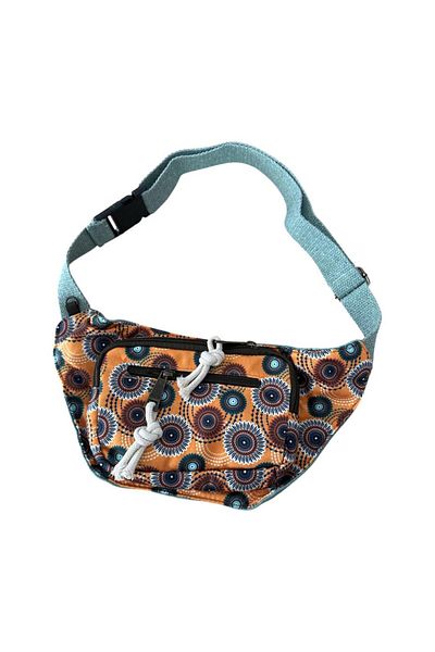 MDLİFE HOME Ethnic Patterned Waterproof Waist and Shoulder Bag - Orange Blue Unisex