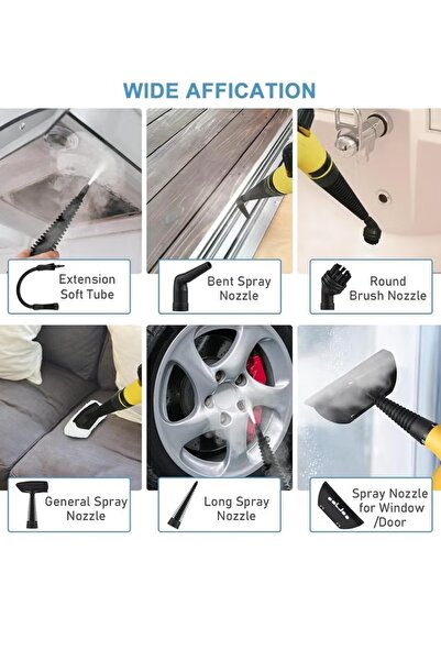 DLC 1000W Portable Handheld Steam Cleaner - Multifunctional 6-in-1 High-Temperature Pressurized Steamer