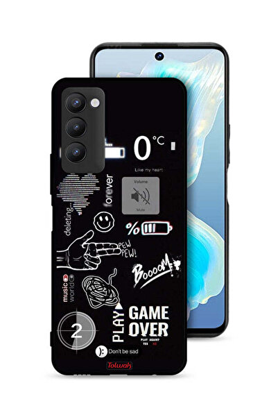 Tolwak غطاء حماية لهاتف Tecno Camon 18 بتصميم Game Over Pew Pew