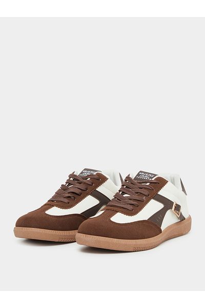 Styli Color Block Buckle Detail Lace Up Sneakers
