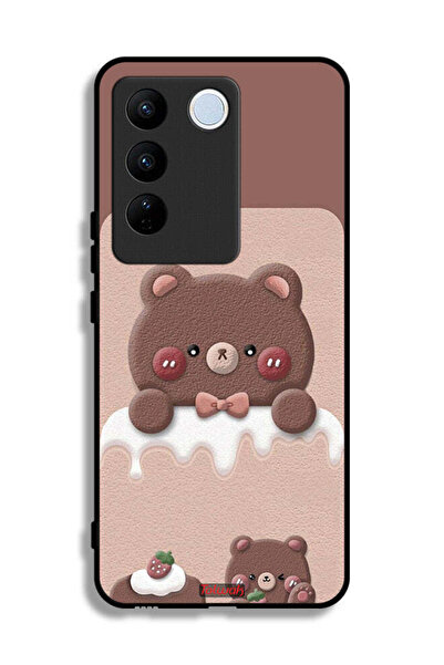 Tolwak غطاء حماية لهاتف Vivo V27 - دب الفراولة