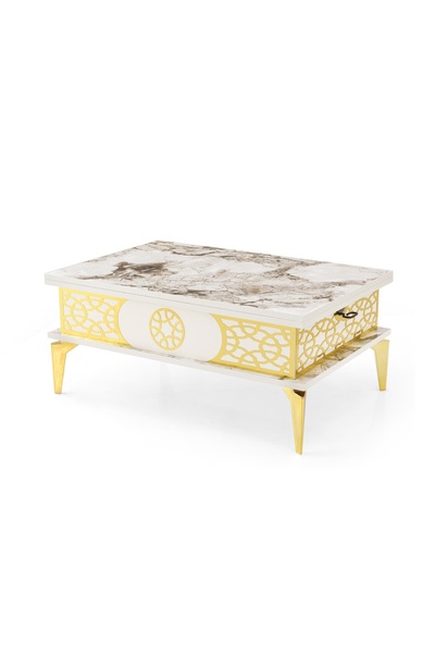 OnurEvimde Sihirli Akıllı Sehpa 5 Kademeli Açılır Masa 60x90 cm EfesGold Mont...