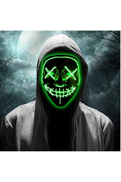 teknonisa parti maskesi Ledli Neon Maske Hallowen Cadılar Bayramı Parti Maske...