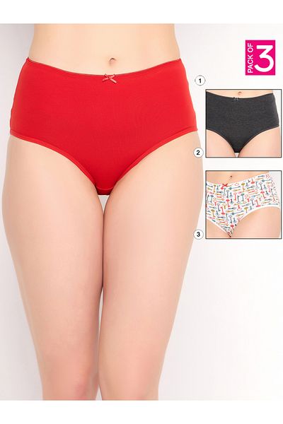 Clovia By Styli Pack of 3 - High Rise Hipster Briefs