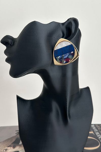 Modex Geometric Colorful Line Detail Earrings (3cm)