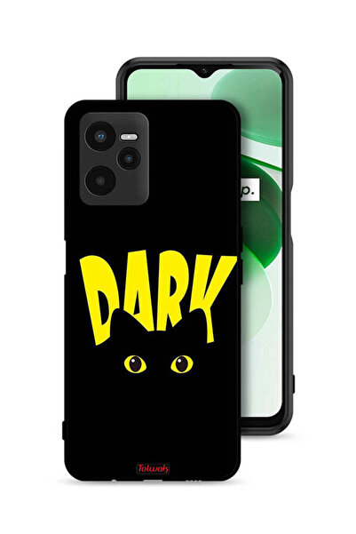 Tolwak Realme C35 Protective Case Cover Dark Cat