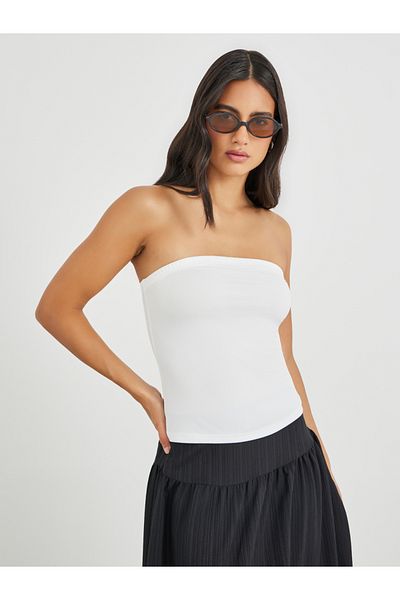 Styli Solid Bandeau Neck Top