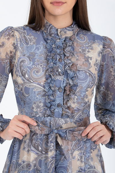 Stylish Grey floral chiffon dress