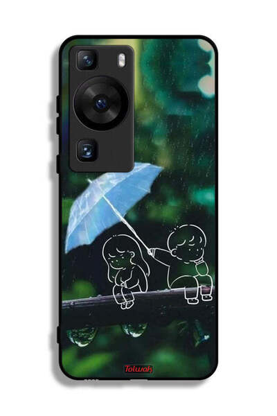 Tolwak غطاء حماية لهاتف هواوي P60 Pro بتصميم زوجين من الفن التجريدي